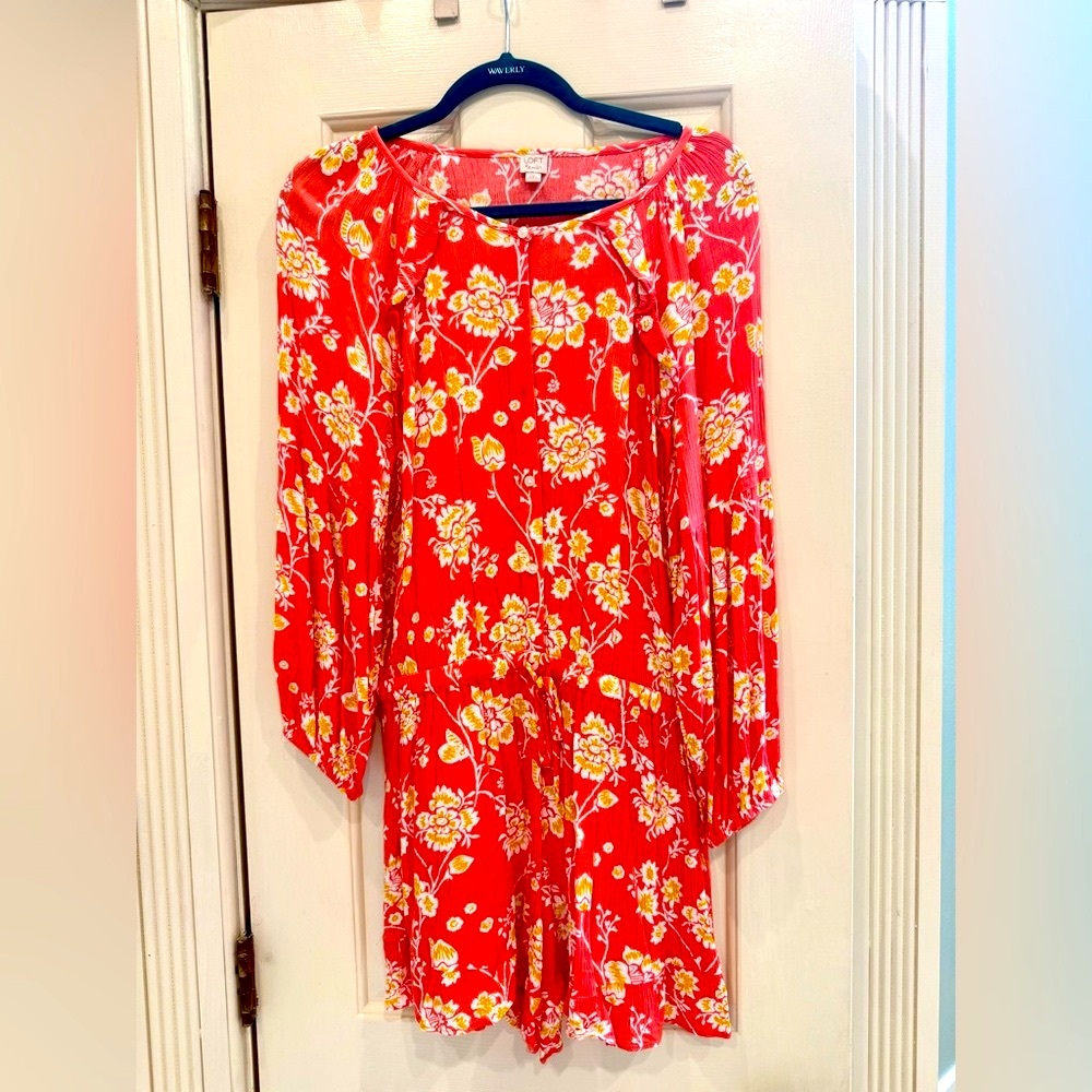 LOFT Coral Floral Romper